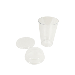 Copo plastico 500 ml com tampa alta - 90 unidades