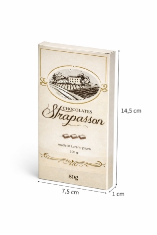 Embalagem Para Barra de Chocolate (7,5 x 1 x 14,5 cm) Personalizada