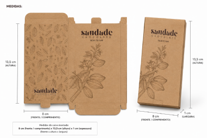 Embalagem para Barra de Chocolate (13,5 x 8 x 1 cm) Personalizada
