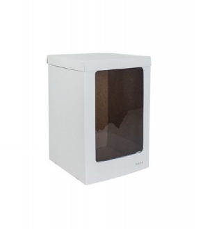 Caixa p/ bolo alto (23 x 23 x 35 cm) com visor - 1 unidade