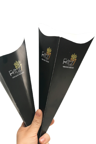 Cone Médio com Suporte de Molho para Fritas Personalizado