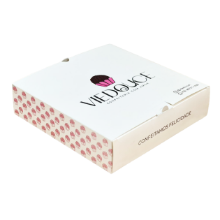 Embalagem para Torta sem Visor (21,5 x 21,5 x 5,5 cm) Personalizado