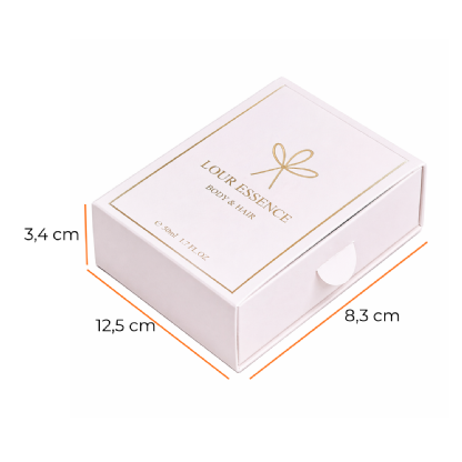 Embalagem Gaveta Para Cosmeticos c/ Berço (8,3 x 3,4 x 12,5 cm) Personalizado