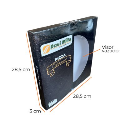 Embalagem para Torta c/ Visor Vazado (28,5 x 28,5 x 3 cm) Personalizada